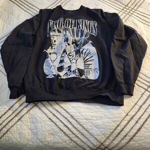 Black Graphic Sweatshirt by GETFAME.us